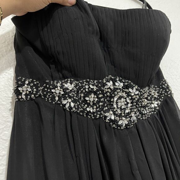 May Queen Couture Black Formal Long Dress 10 Strapless Prom Party Wedding Guest - Picture 4 of 16